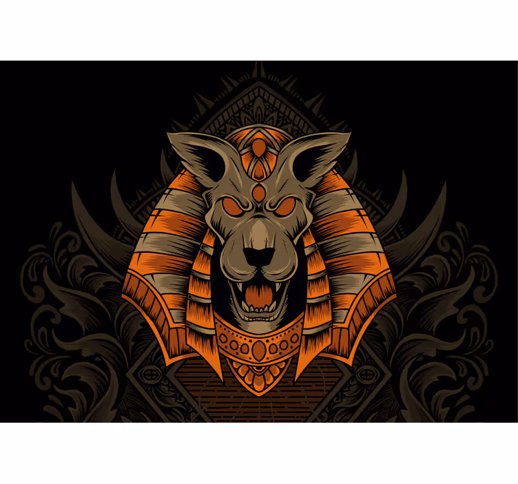 Lion mural fierce egyptian warrior mural - TenStickers