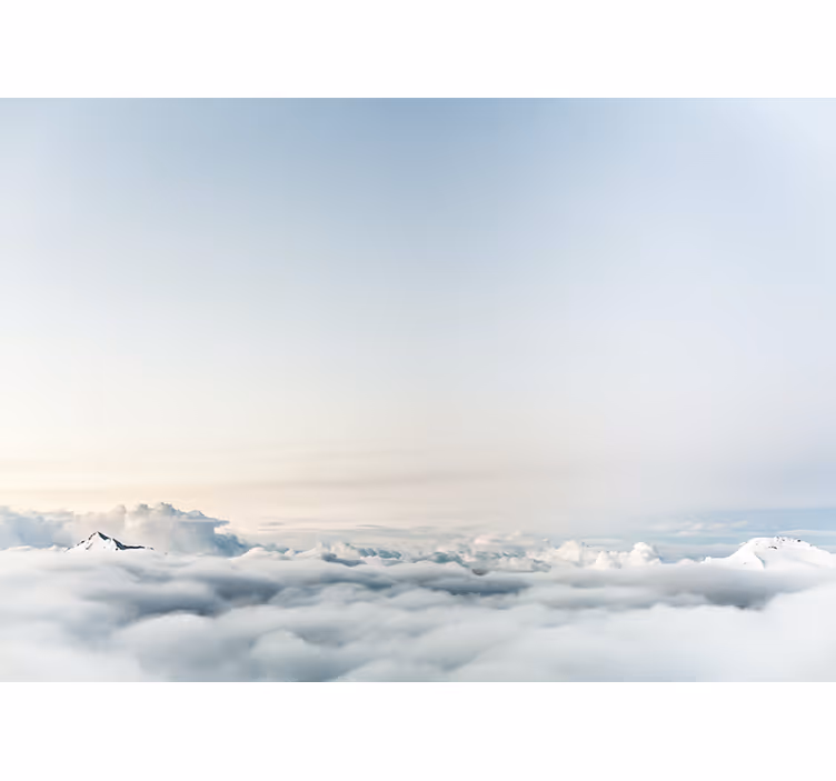Mountain wall mural serene cloud landscape - TenStickers