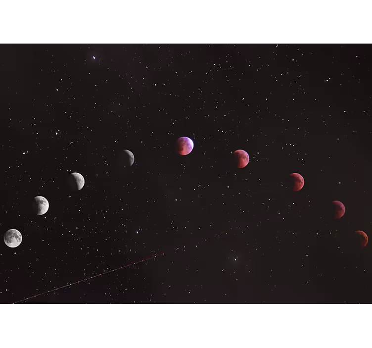 Moon phases with galaxy Teenage Wall Murals - TenStickers