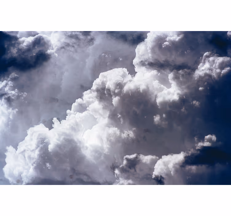 Retro style cloud sky Wall Mural - TenStickers