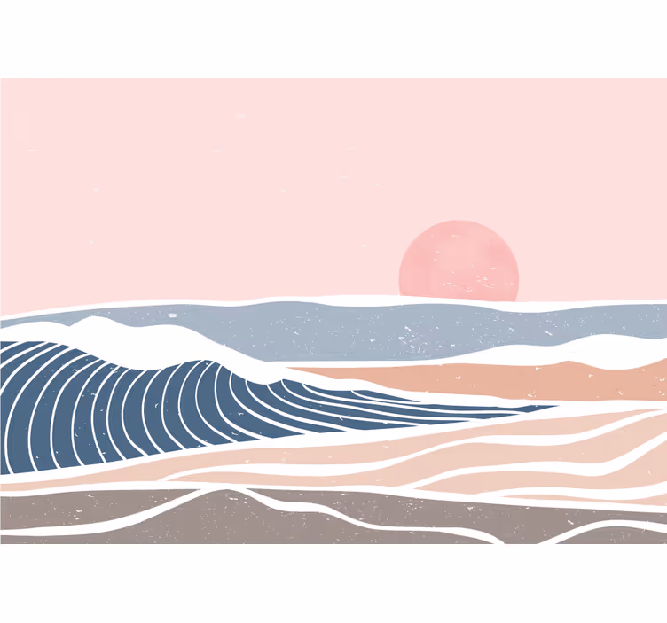 Nature wall mural serene coastal view - TenStickers