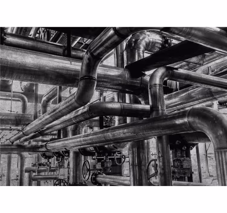 Industrial concrete wall with pipes wall mural - TenStickers