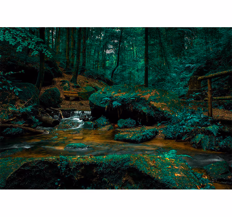 "Cottagecore" small river nature wall mural - TenStickers