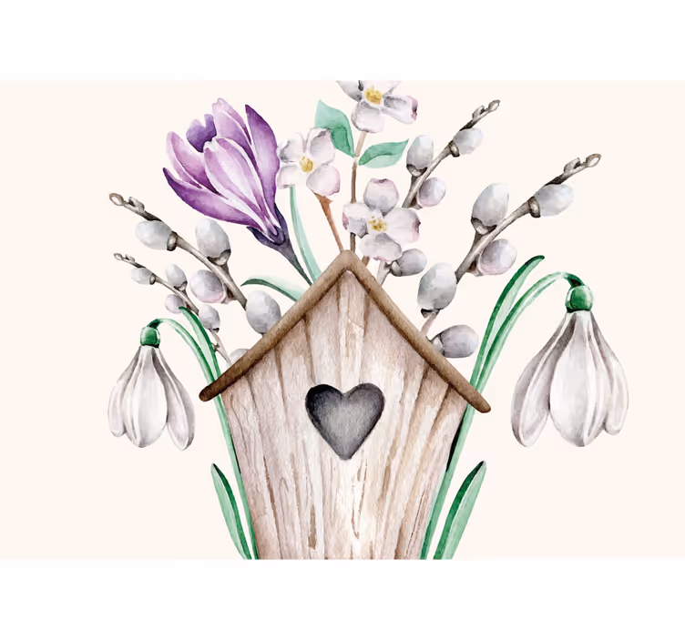 Flower mural cottage flower arrangement - TenStickers