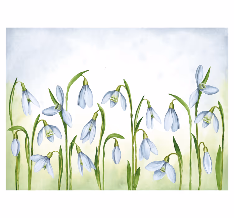 Snowdrop flora wall mural - TenStickers