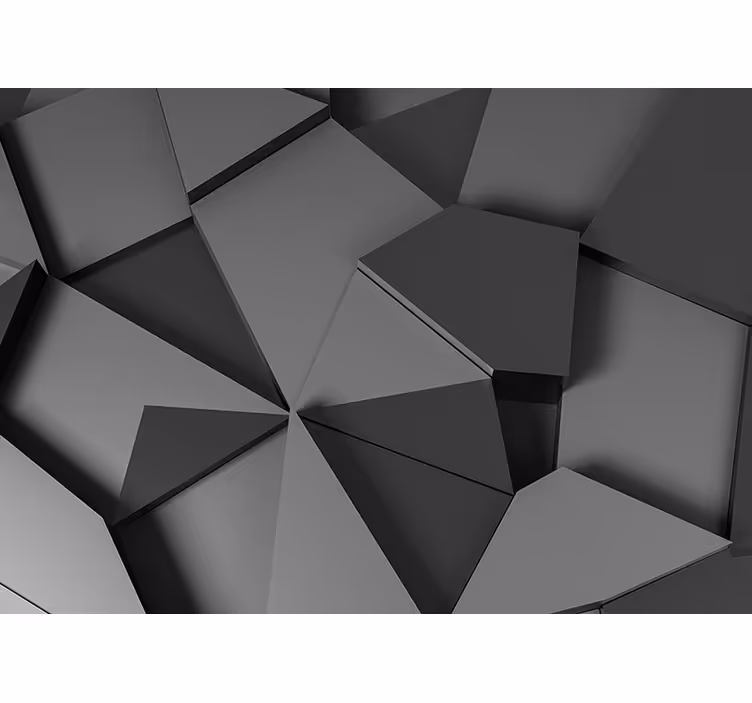 Grey geometrical 3d shapes Wall Mural - TenStickers