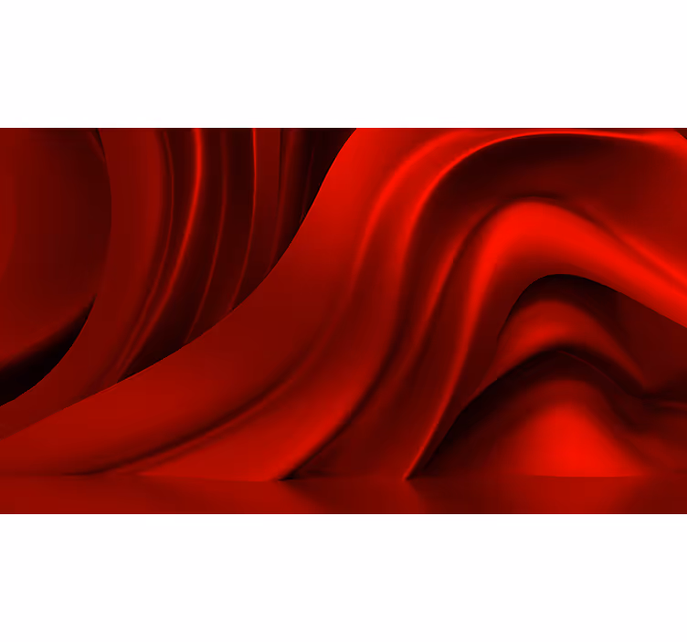 Wavy red shapes 3D Wall Mural - TenStickers