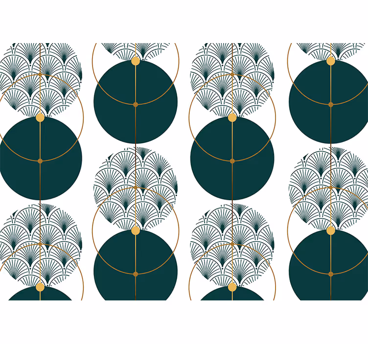 Texture wall mural geometric fan patterns - TenStickers