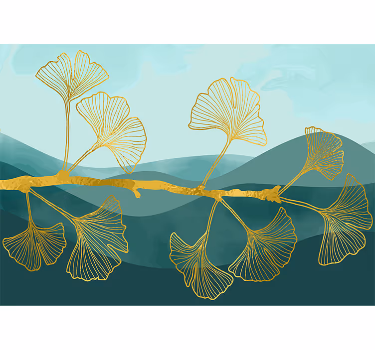 "Glamour style" ginko tree tree mural - TenStickers
