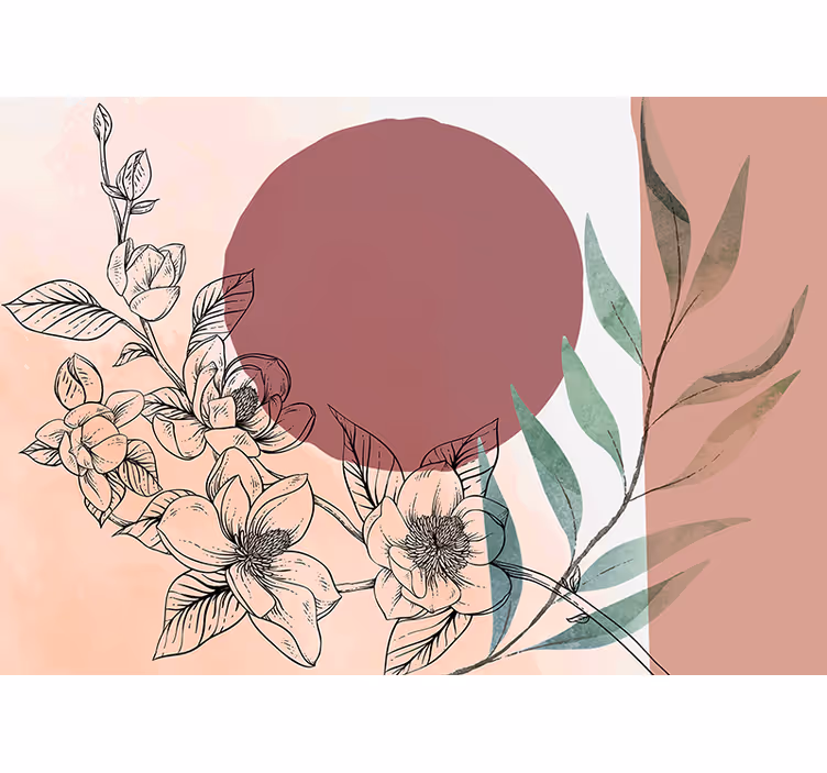Flower mural floral elements arrangement - TenStickers
