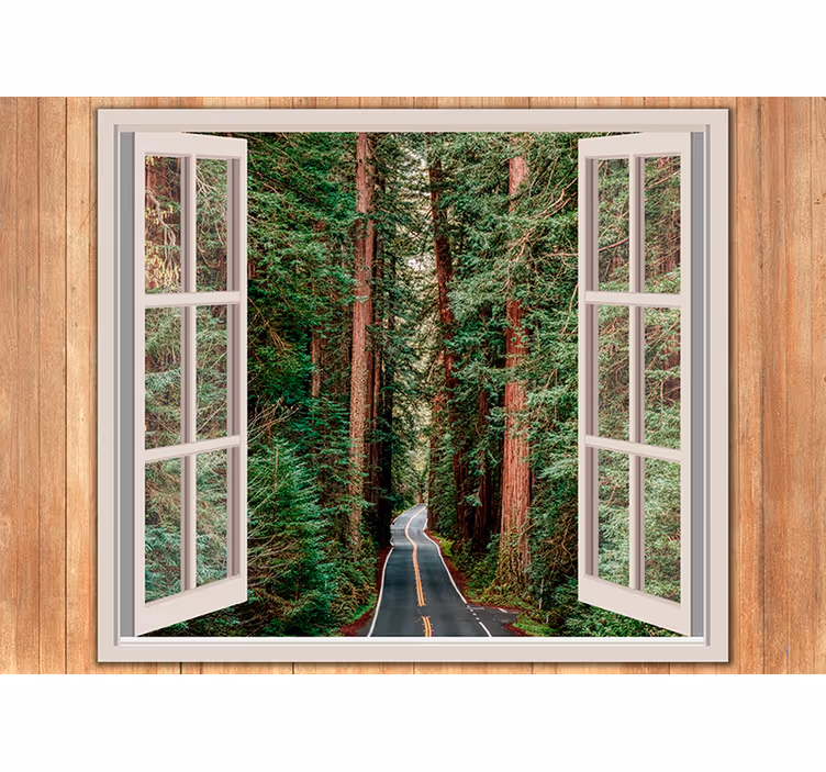 Nature wall mural forest pathway view - TenStickers