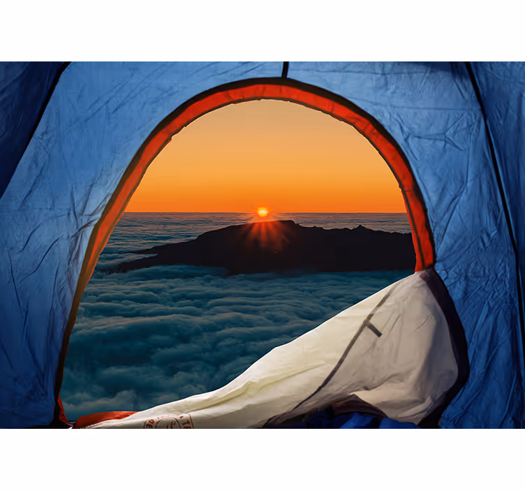 Landscape mural wallpaper mountain dusk view - TenStickers