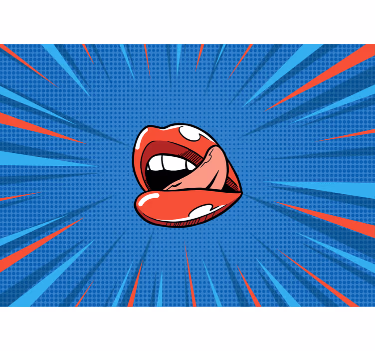 Lively mouth pop graffiti wall mural - TenStickers