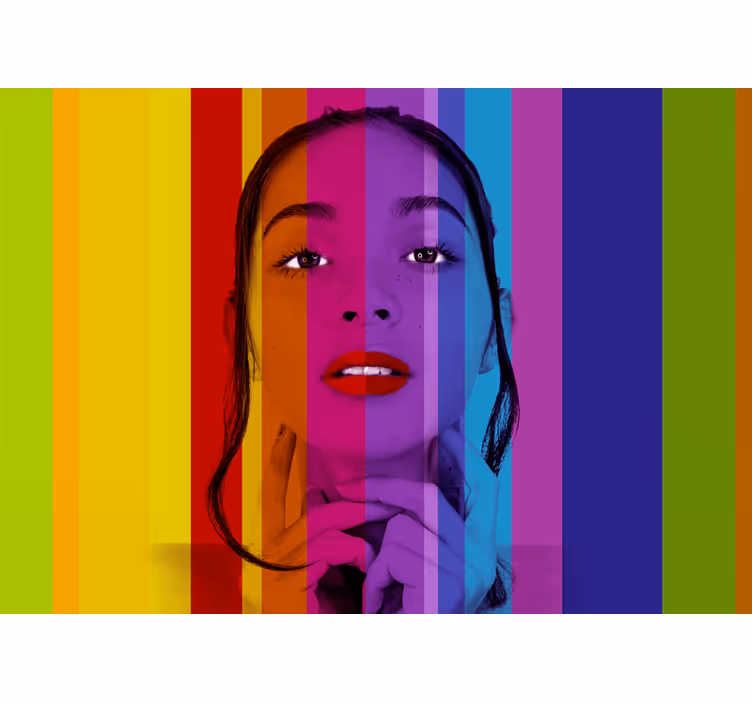 Painting wall mural colorful portrait - TenStickers