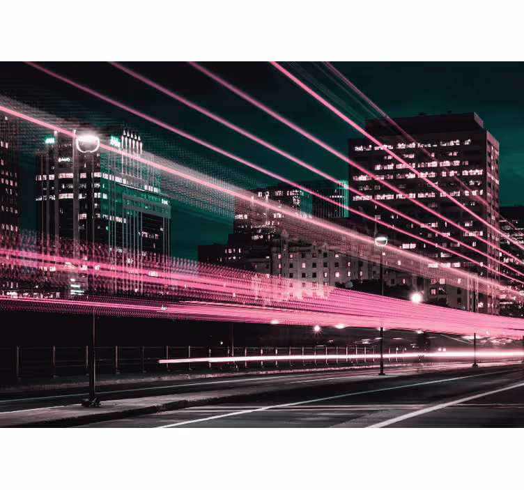 City wall mural urban skyline excitement - TenStickers