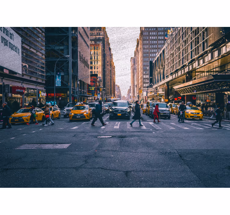 Urban landscape with people wall mural - TenStickers
