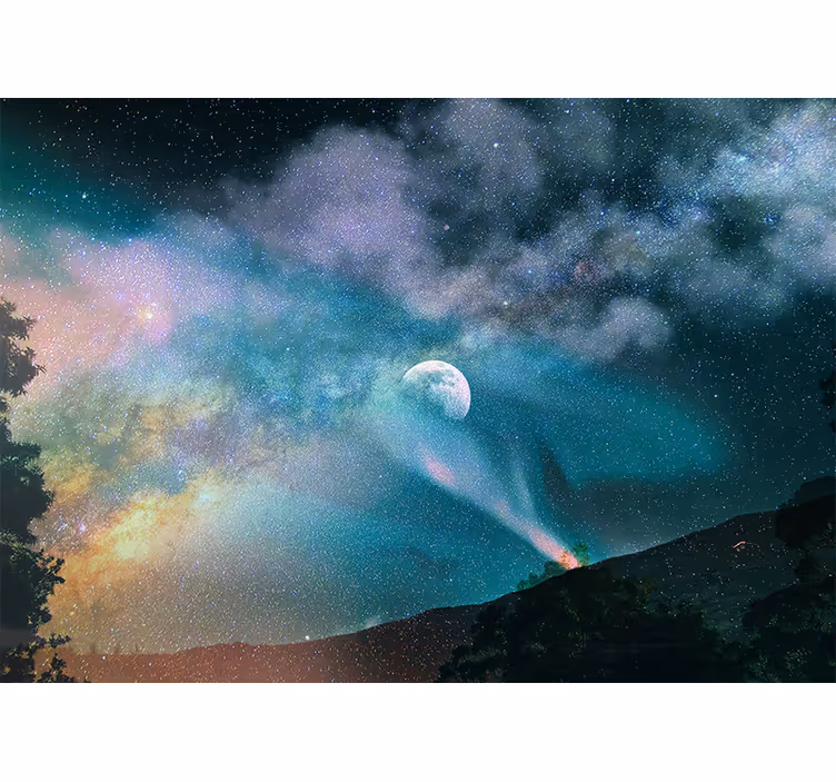 Celestial Moonlight Nebula space mural - TenStickers