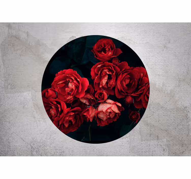 Rose mural red rose blossoms - TenStickers