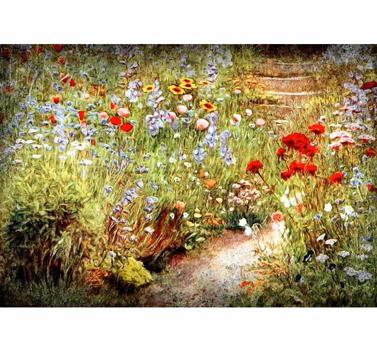 Flower mural flower pathway scene - TenStickers