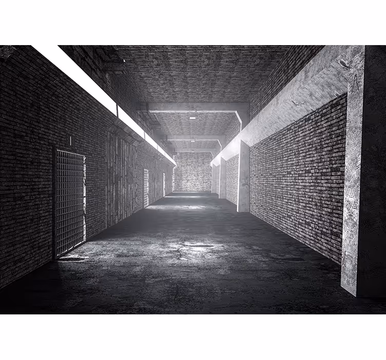 3D Brick Tunnel  3D Wall Mural - TenStickers