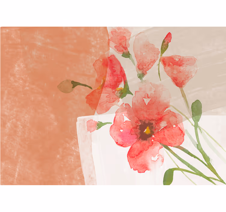 Flower mural floral watercolor design - TenStickers