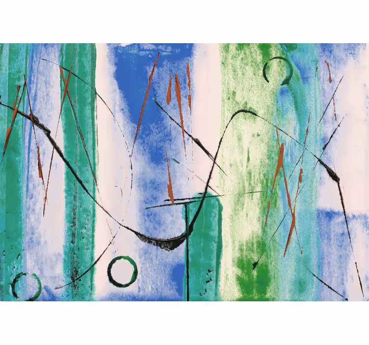 Abstract wall mural with lively line designs - TenStickers