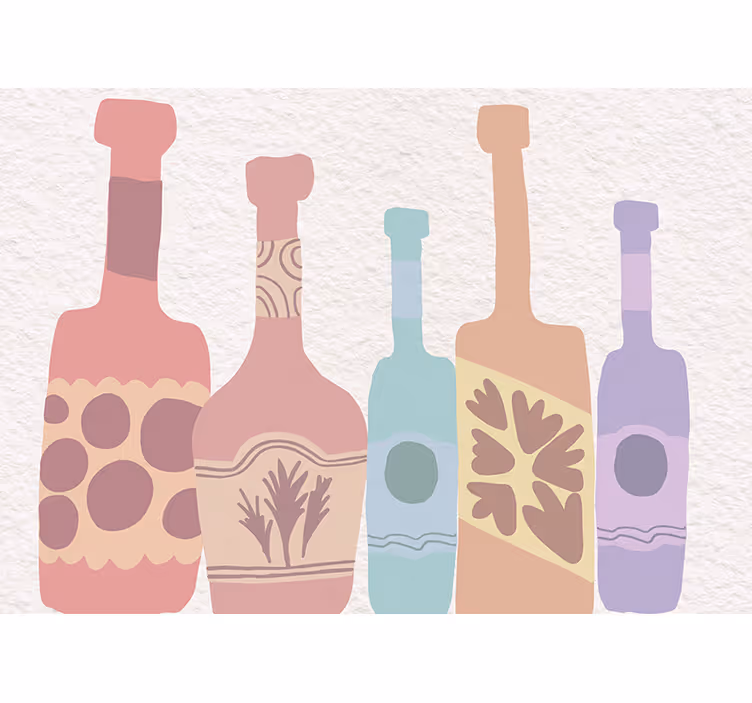 Painting wall mural stylized bottle set - TenStickers