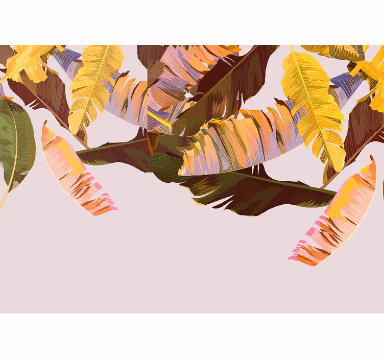 Nature wall mural exotic leaf designs - TenStickers