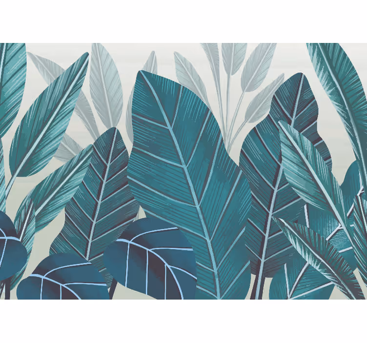 Nature wall mural tropical foliage elements - TenStickers