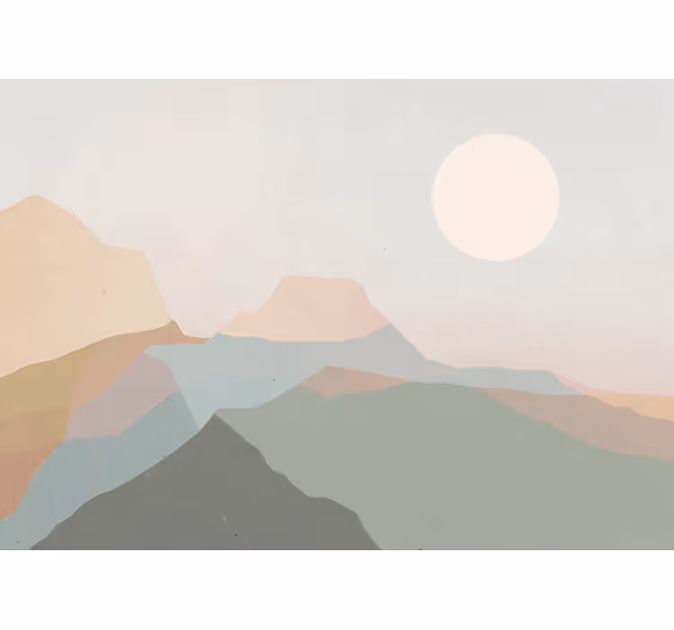 Landscape mural wallpaper mountain twilight view - TenStickers
