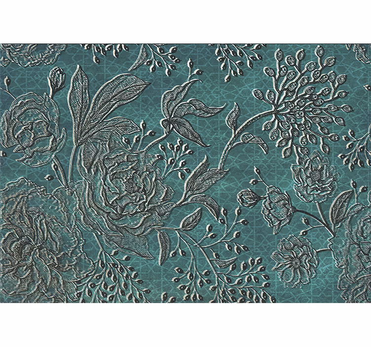 Flower mural with detailed floral pattern - TenStickers