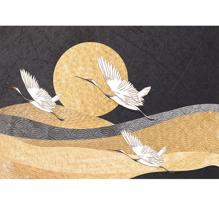 Oriental birds flying  Abstract Wall Murals - TenStickers