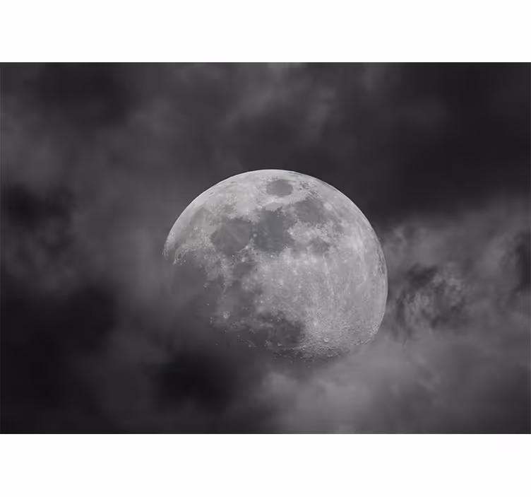 Space mural luminous moon silhouette - TenStickers