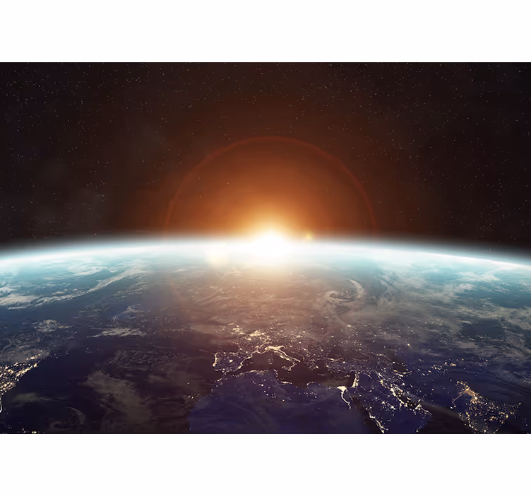 Space mural earth dawn viewpoint - TenStickers