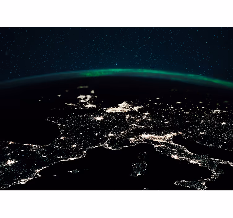 Space mural aerial view of earth - TenStickers