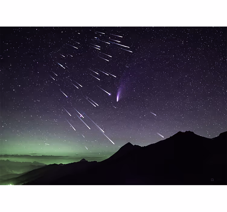 Space mural shooting stars night - TenStickers