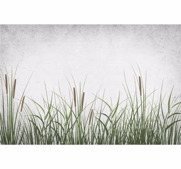 Flower mural tulip and grass design - TenStickers