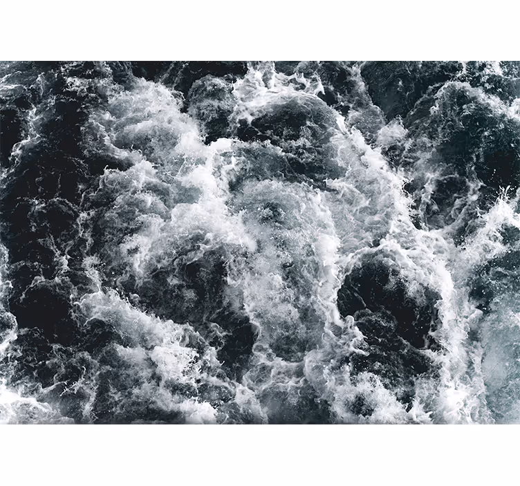 Sea mural of tumultuous ocean waves - TenStickers
