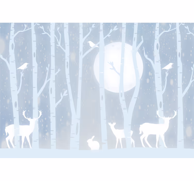 Children wall mural deer and moon design - TenStickers