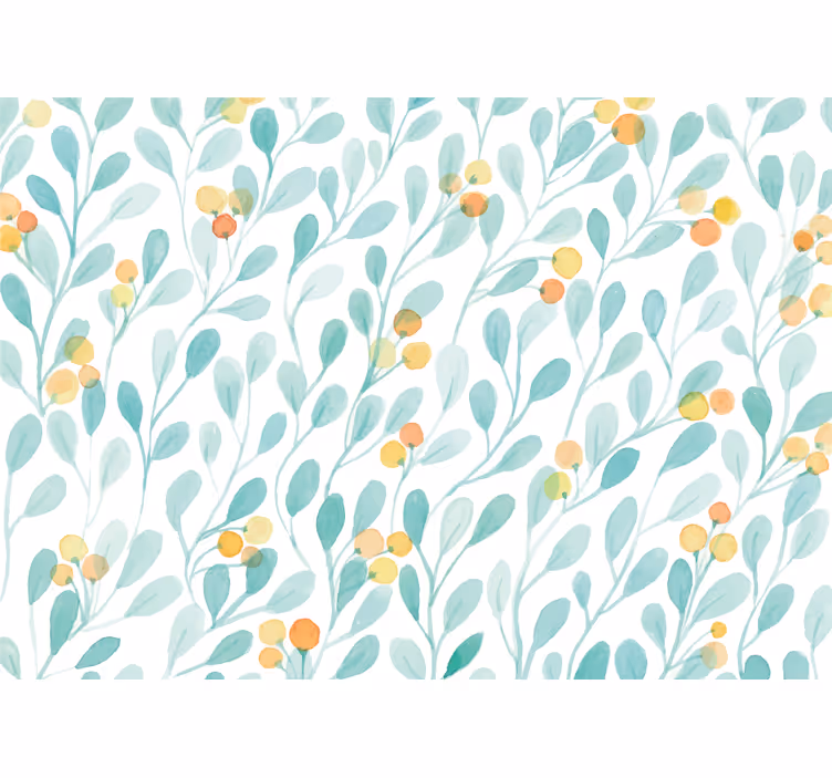 Flower mural botanical leaf design - TenStickers