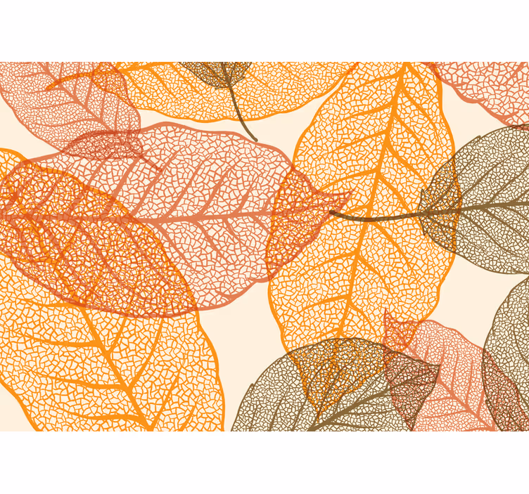 Nature wall mural with detailed leaf patterns - TenStickers
