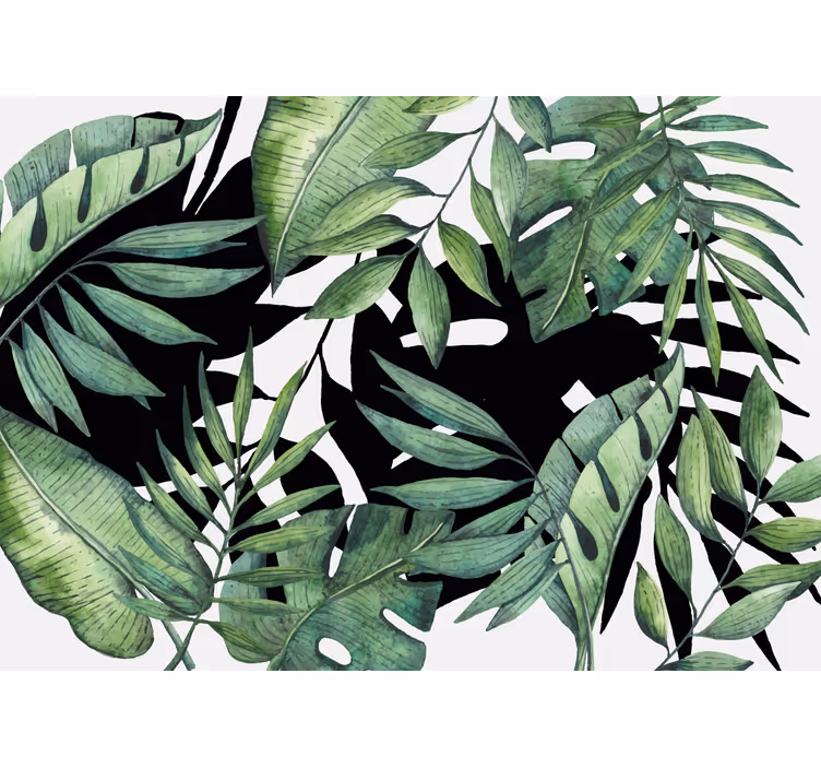 Nature wall mural tropical foliage design - TenStickers