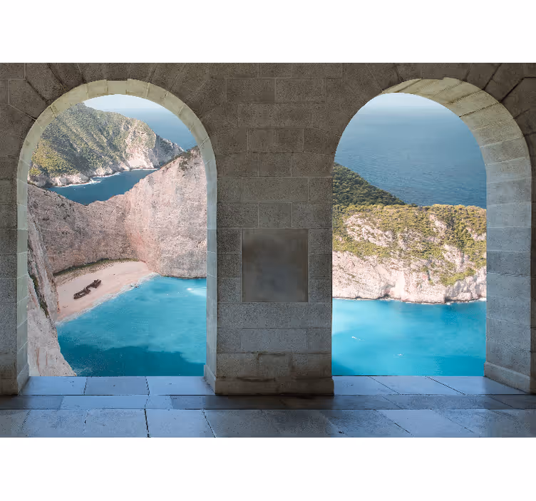 Coastal view arch landscape mural wallpaper - TenStickers