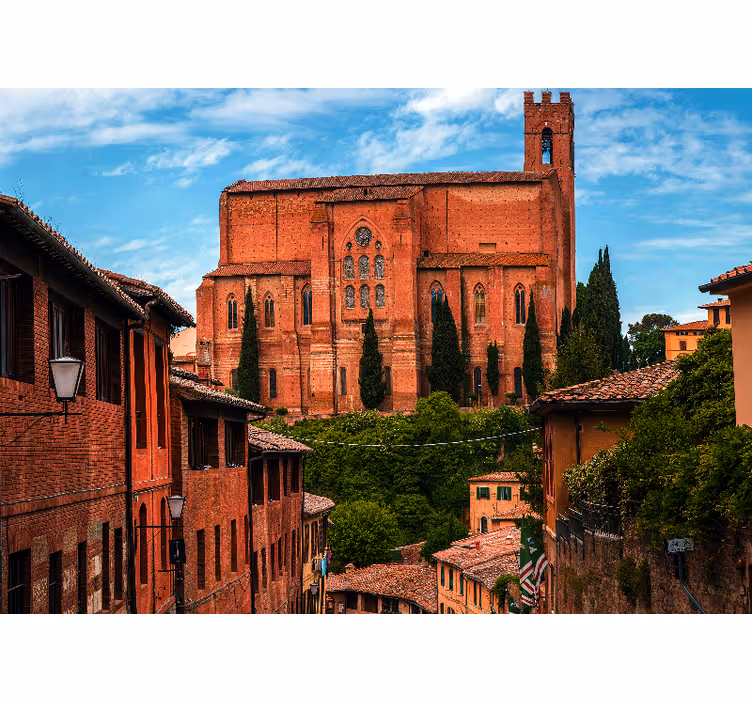 City wall mural historic tuscan cathedral - TenStickers