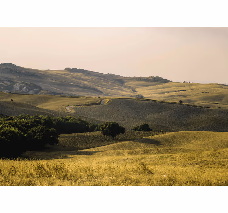 Landscape mural wallpaper rolling hills scene - TenStickers