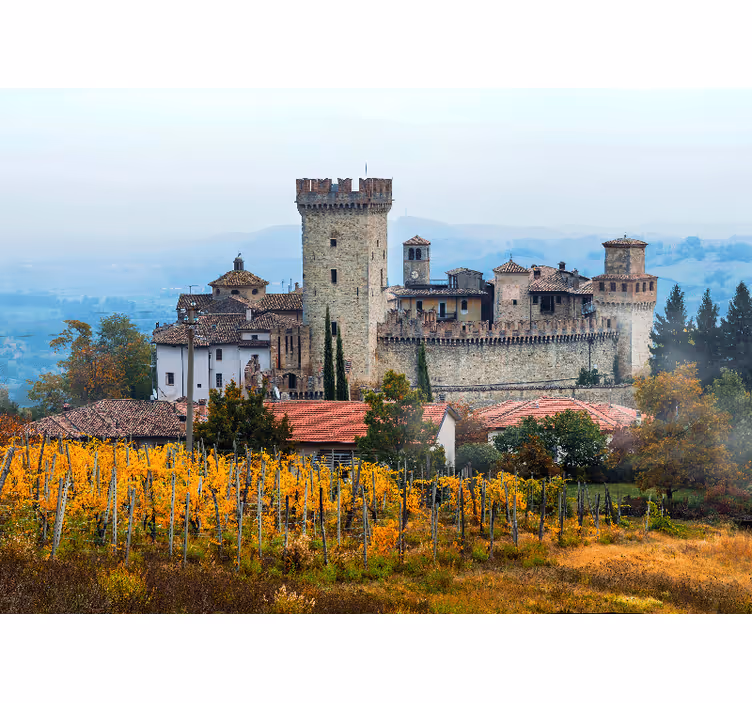 City wall mural legacy castle landscape - TenStickers