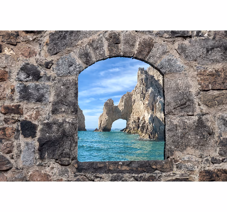 Mediterranean stones beautiful ocean wall mural - TenStickers