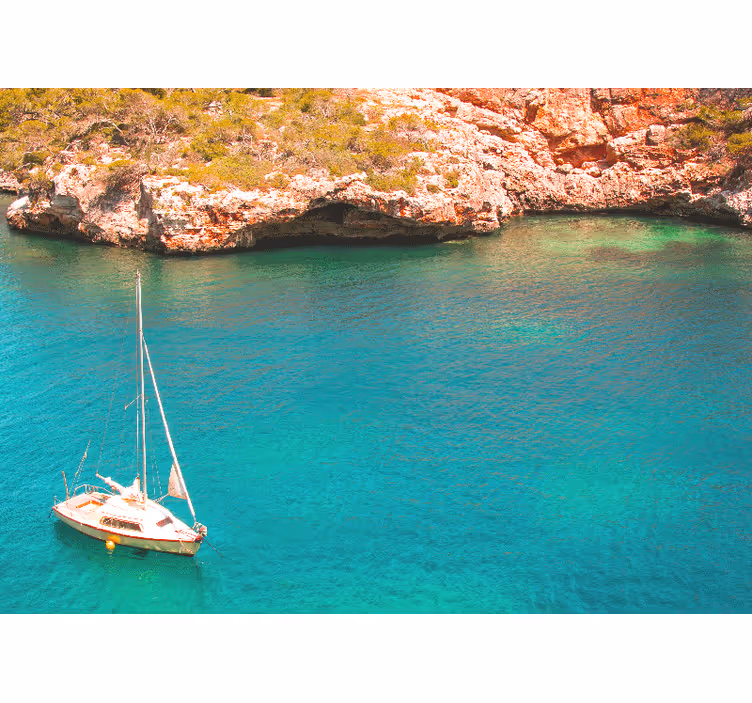 Sailing boat ocean sea mural - TenStickers