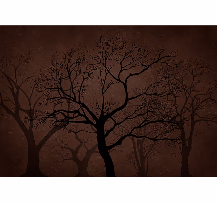 Tree with brown background nature wall mural - TenStickers