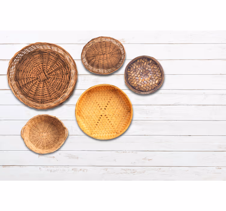 Wall mural woven basket designs - TenStickers